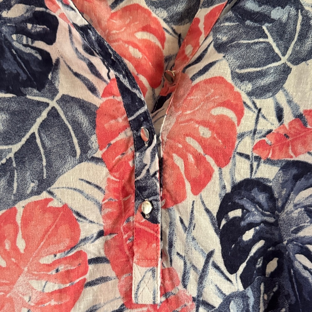 Coral Bay Pink and Blue Floral Top - Picture 3 of 7